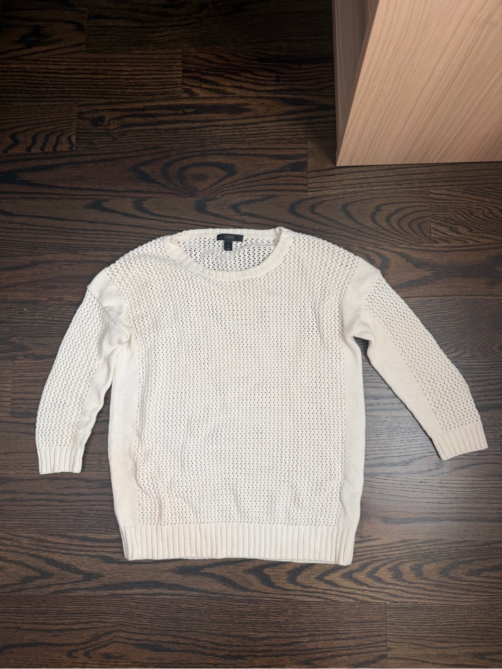 J. Crew Women’s open-Knit Crewneck Sweater white